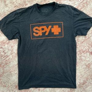 SPY Charcoal Tee with Vibrant Orange Emblem